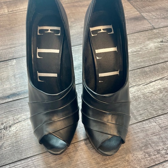 ELLE women’s high heel booties with small open toe - Picture 6 of 11